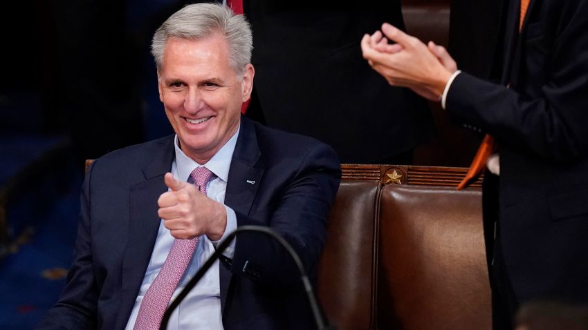 Rep. Kevin McCarthy, R-Calif.,votes for himself during the twelfth round of voting in the House chamber as the House meets for the fourth day to elect a speaker and convene the 118th Congress in Washington, Friday, Jan. 6, 2023. (AP Photo/Alex Brandon)