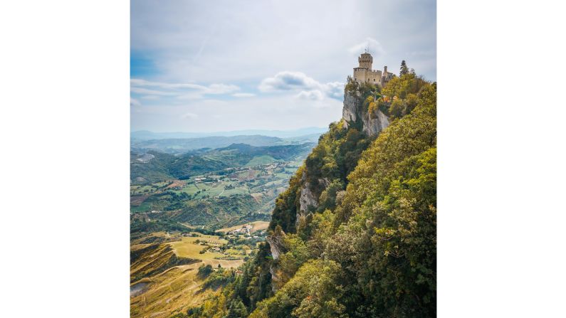 <strong>Reach for the sky:</strong> The couple took the bus to San Marino, a republic inside Italy.