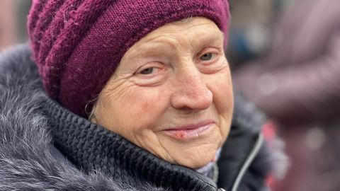 Siversk resident Lubov Bilenko, 72, ventured out to collect her monthly pension payment. 