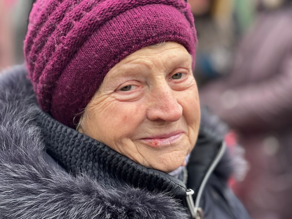 Siversk resident Lubov Bilenko, 72, ventured out to collect her monthly pension payment. 