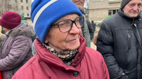 Olha, a pensioner from Siversk, insists she won't leave her 