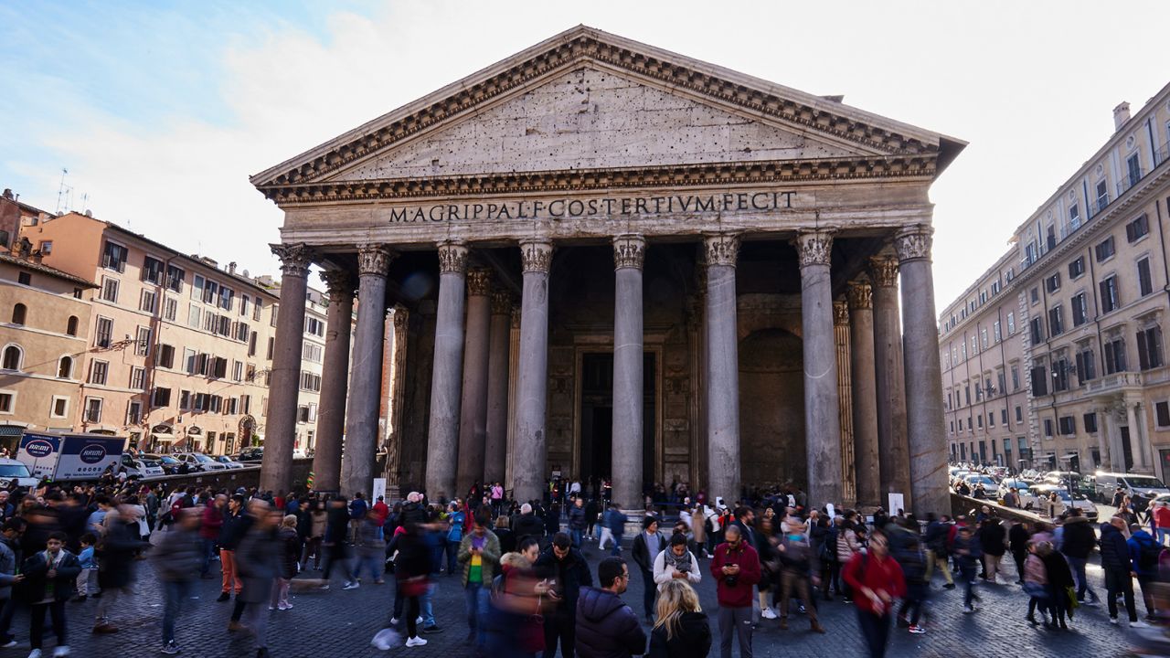 The Pantheon sits at the center of Rome.