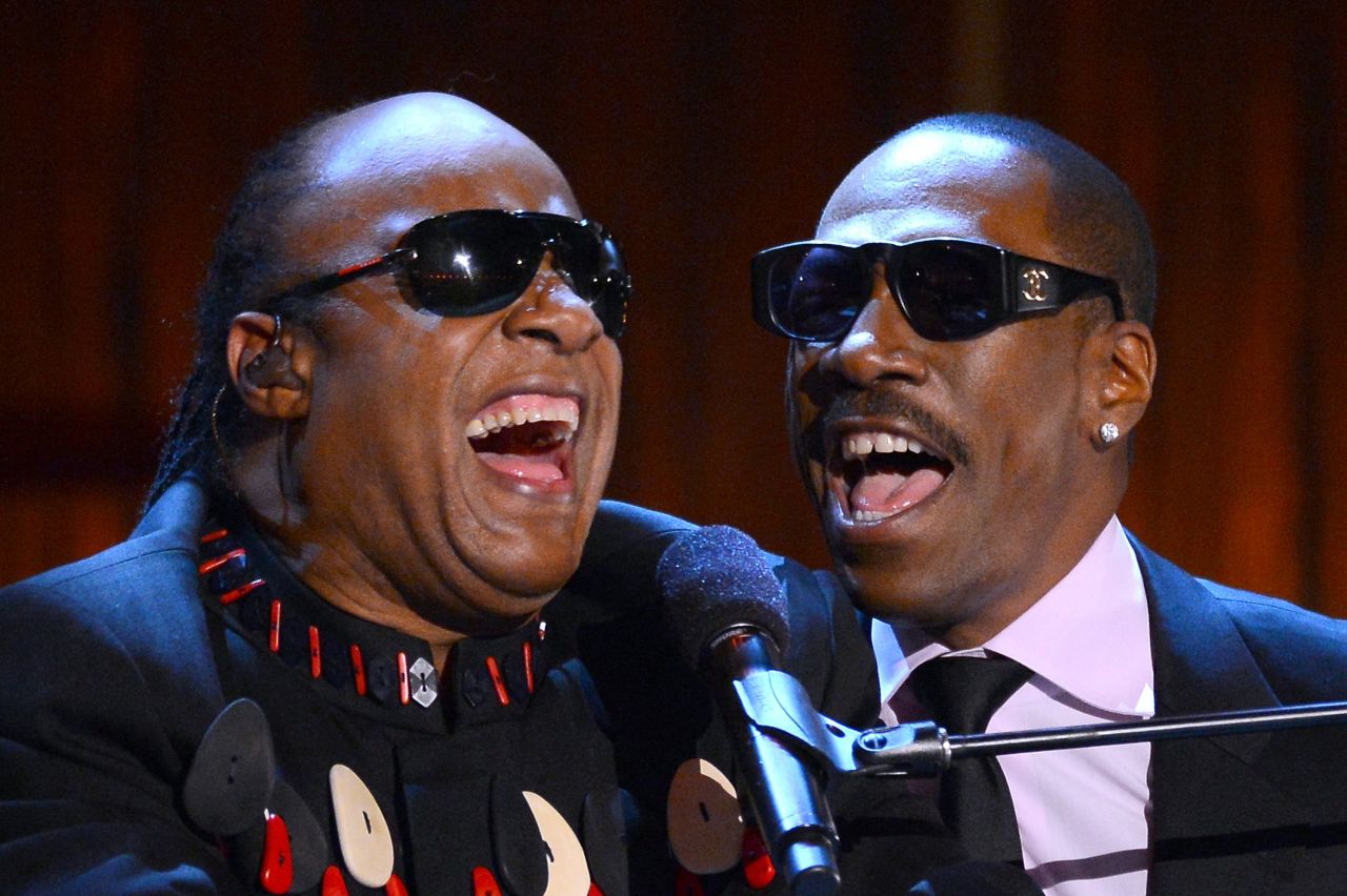 Murphy and musician Stevie Wonder perform at the "Eddie Murphy: One Night Only" event in 2012. Murphy often did impressions of Wonder on "Saturday Night Live" and in his standup routines.