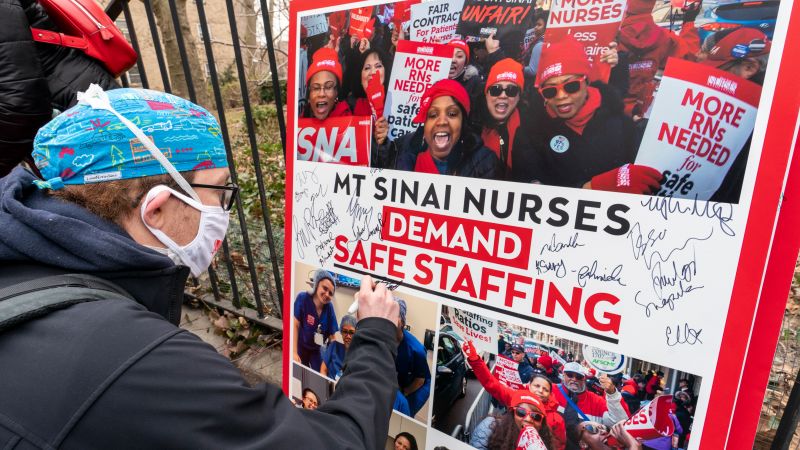 NYC nursing union says 8,700 nurses prepared to strike Monday if tentative contract agreements not reached at remaining hospital | CNN Business