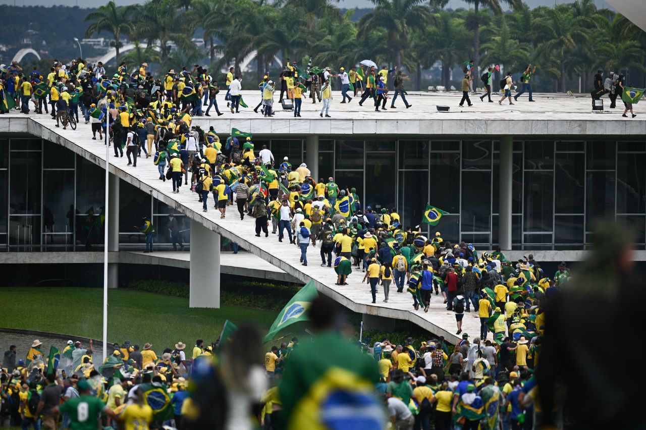 Bolsonaro supporters storm the National Congress in Brasilia.