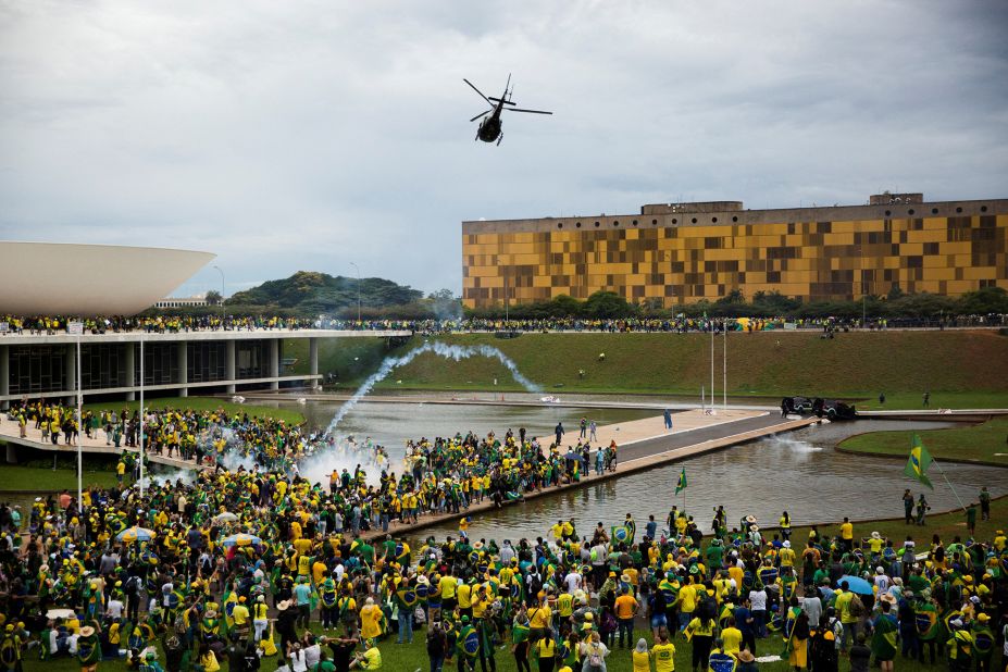 Supporters of former President Jair Bolsonaro demonstrate against President Luiz Inácio Lula da Silva in Brasilia.