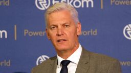FILE PHOTO: Andre de Ruyter, Group Chief Executive of state-owned power utility Eskom speaks during a media briefing in Johannesburg, South Africa, January 31, 2020. REUTERS/Sumaya Hisham/File Photo