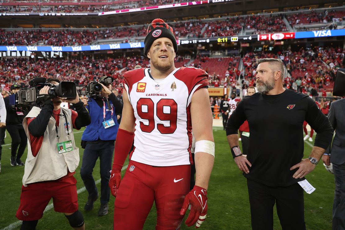 Watt looks on after the game against the 49ers.