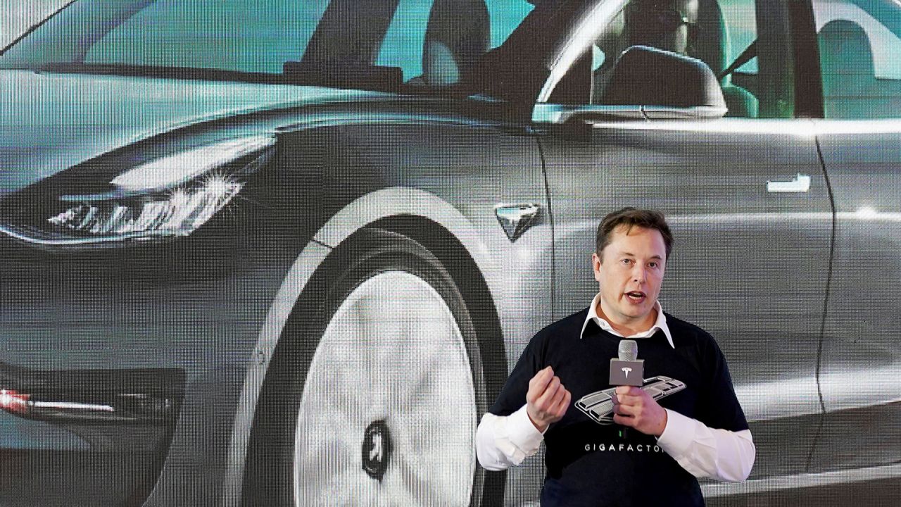 Tesla Inc CEO Elon Musk speaks onstage during a delivery event for Tesla China-made Model 3 cars at its factory in Shanghai, China January 7, 2020. 