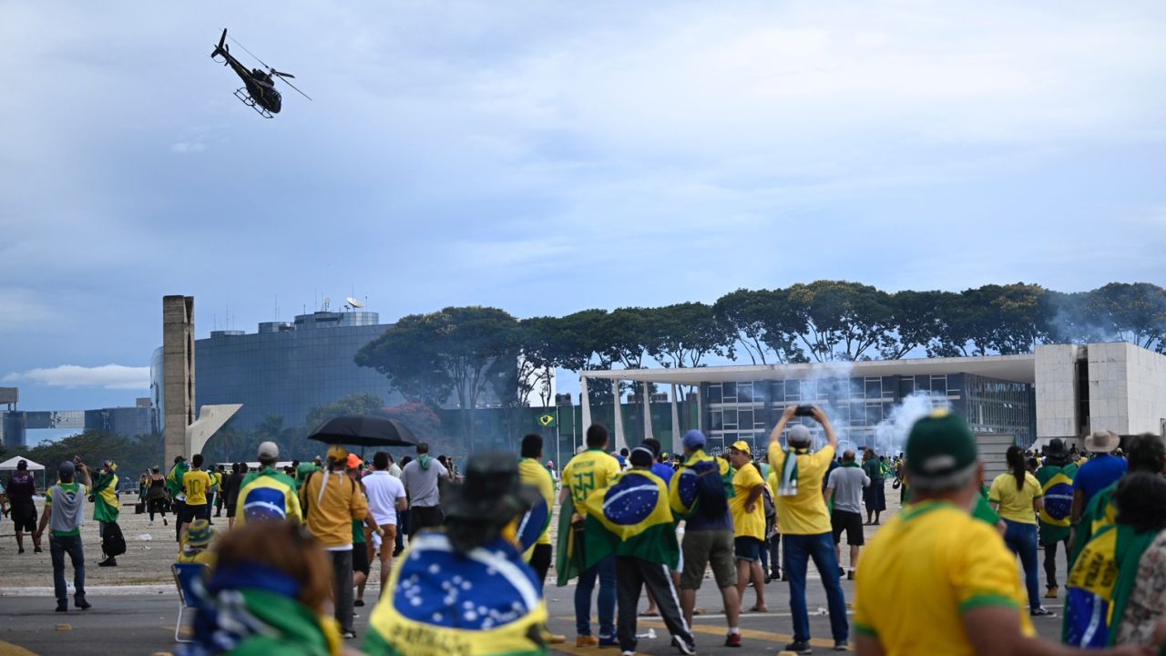 Bolsonaro supporters storm the National Congress in Brasilia, Brazil, 08 January 2023.