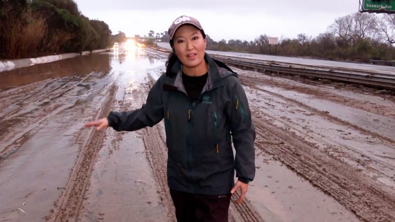 See the mud caked over on a major freeway in California | CNN