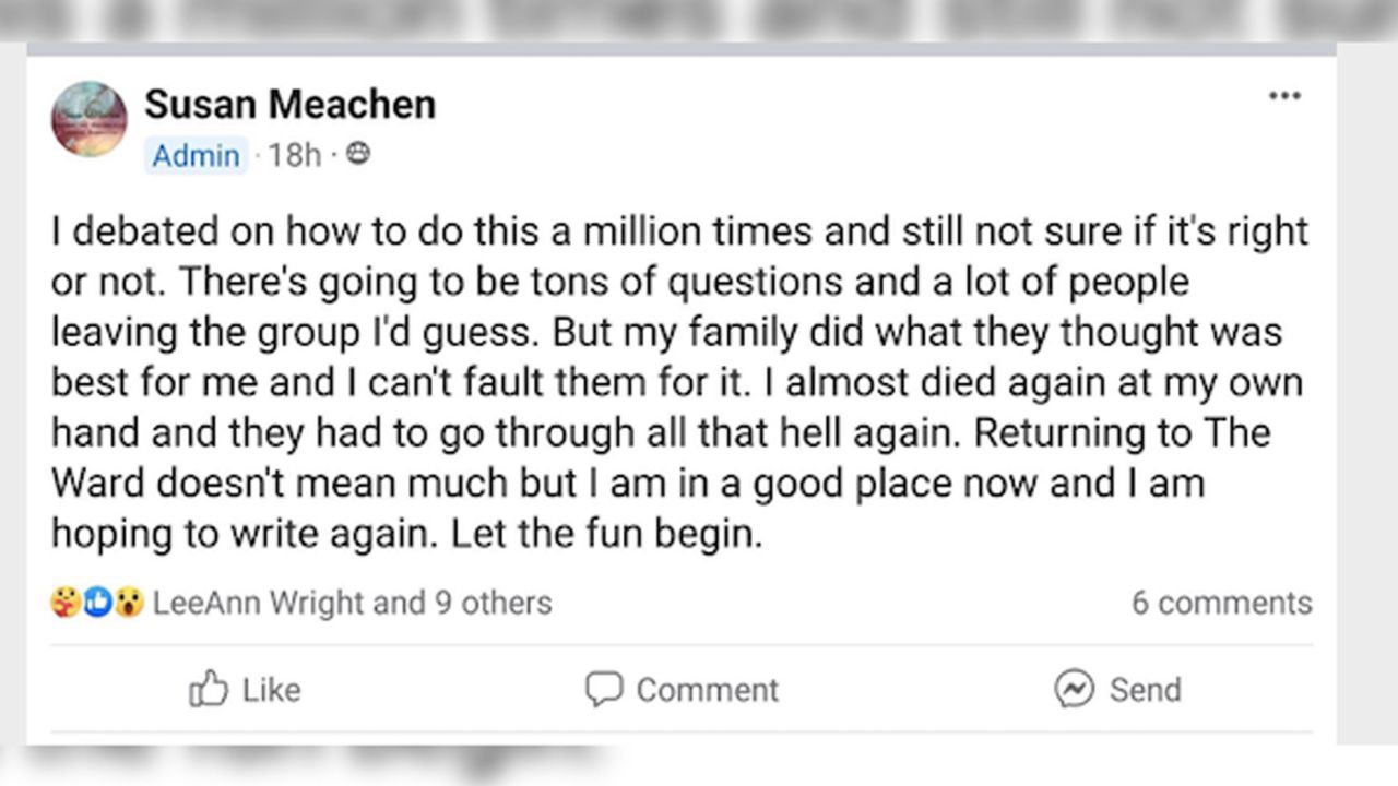 The post from Meachen's account that sent her indie writing community into shock. 