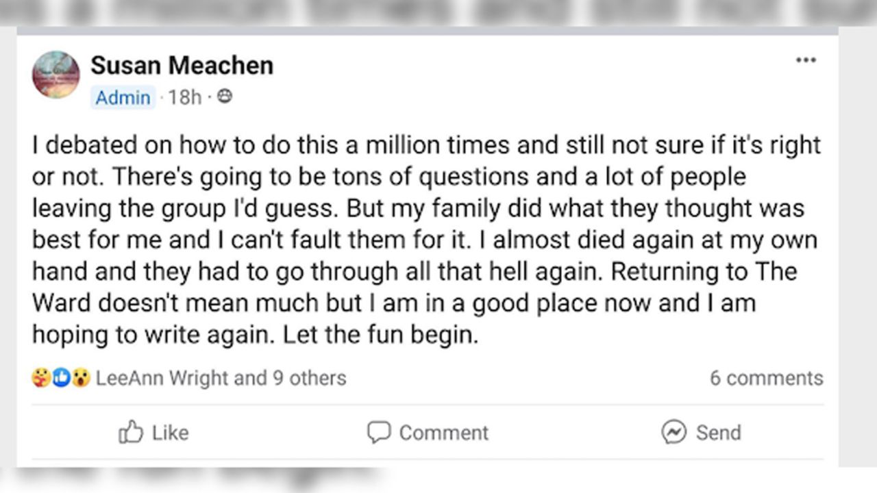The post from Meachen's account that sent her indie writing community into shock.