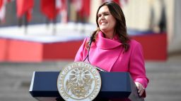 Arkansas Gov. Sarah Huckabee Sanders speaks after taking the oath of the office on the steps of the Arkansas Capitol Tuesday, Jan. 10, 2023, in Little Rock, Ark. 