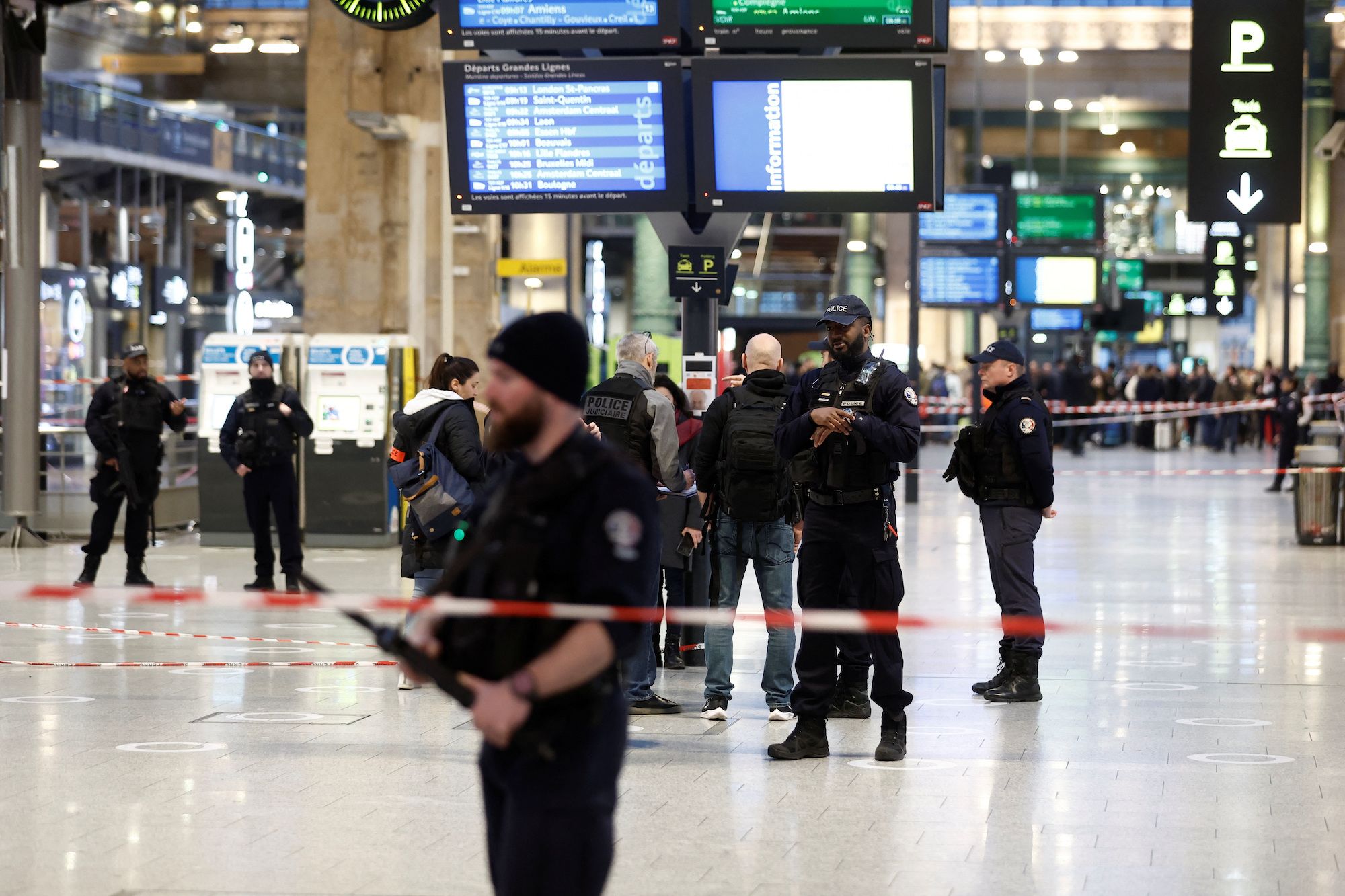 At least six injured in an attack at central Paris railway station before the French police 'neutralized' the attacker