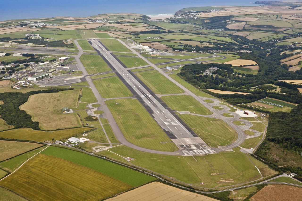 <strong>Nice place for a spaceport: </strong>The airport sits surrounded by fields on Cornwall's dramatic Atlantic Coast.