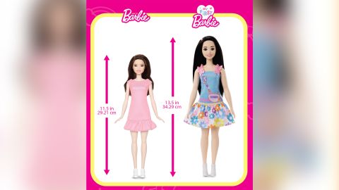 My First Barbie is bigger than the originally Barbie fashion doll and features a softer body.