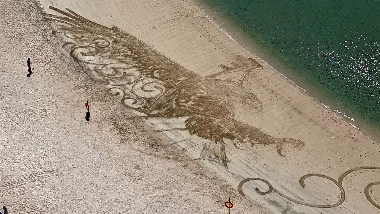 One of Alapide's dramatic creations, up against the shoreline.