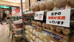 Prices of eggs are soaring at a supermarket in Osaka on December 2, 2022.