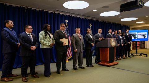 Eastern District of New York US Attorney Breon Peace speaks during a news conference.