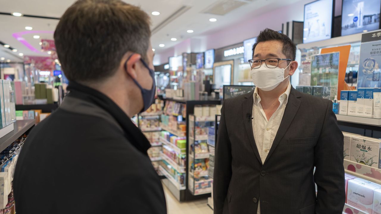 Danny Ho, chief financial officer of Sa Sa, speaking to CNN in an interview in Mongkok, Hong Kong on Tuesday.