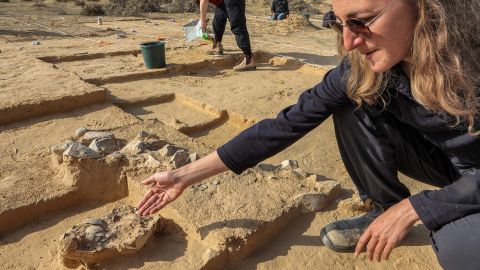 The ostrich eggs were discovered near an ancient firepit.  Ostrich eggs up to 7,500 years old found next to ancient fire pit in Israel 230112103241 02 prehistoric ostrich eggs discovery