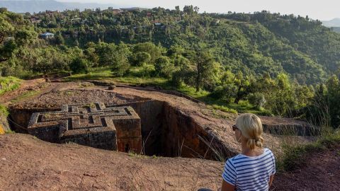 During a visit to the town of Lalibela in the Amhara region of northern Ethiopia.