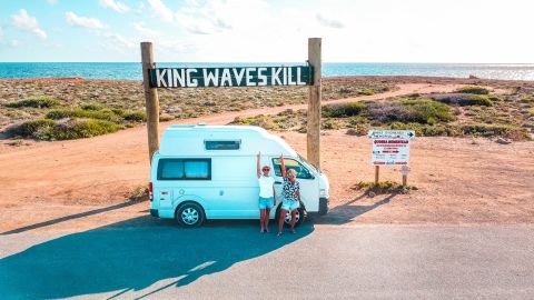 They traveled around Australia in a campervan while the country's borders were closed to international travel.