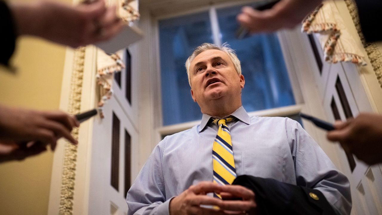 Representative James Comer (R-KY) speaks to reporters at the US Capitol in January. 