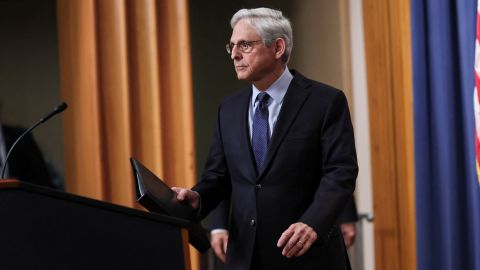 U.S. Attorney General Merrick Garland arrives to announce that he is appointing a <a href=