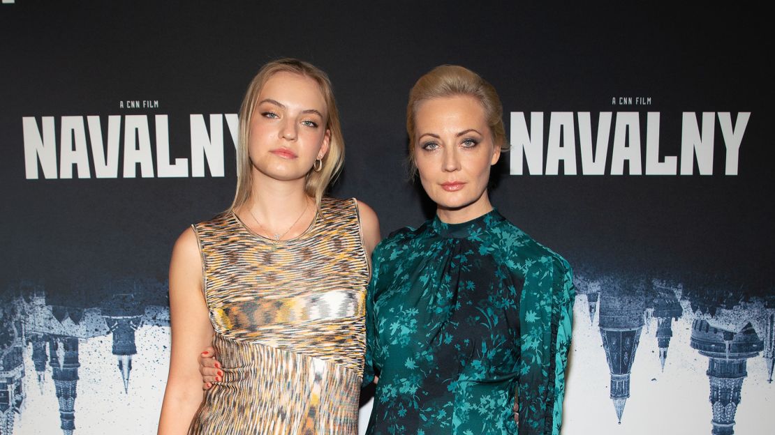 Dasha and Yulia Navalnaya attend the premiere of the film "Navalny" in New York, on 6 April 2022.