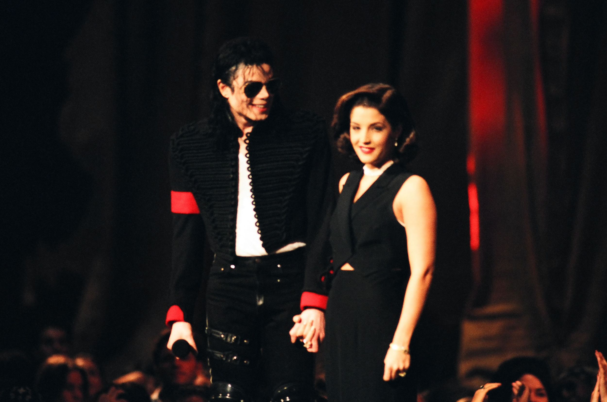 Presley attends the 1994 MTV Video Music Awards with Michael Jackson. Roughly three weeks after her first divorce, Presley married Jackson in a ceremony that made headlines worldwide.