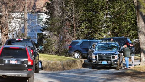 Investigators gather at the home of Anna and Brian Walsh on January 10, 2023. 