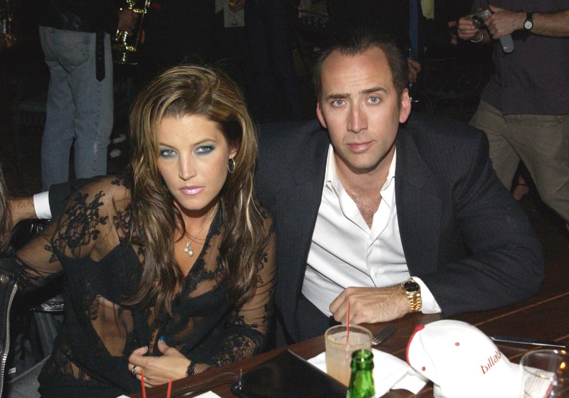 Lisa Marie Presley and actor  Nicolas Cage in 2001.