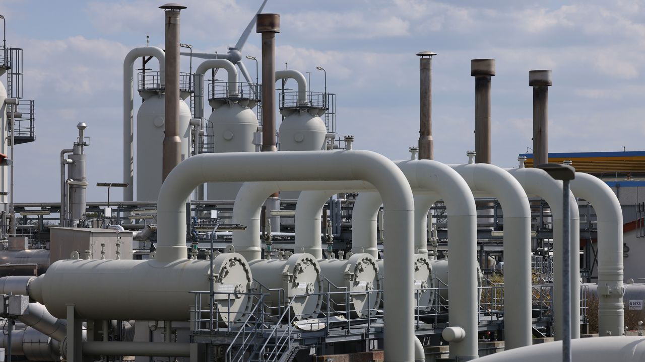 A compressor station of the Jagal natural gas pipeline on April 28, 2022 near Mallnow, Germany.
