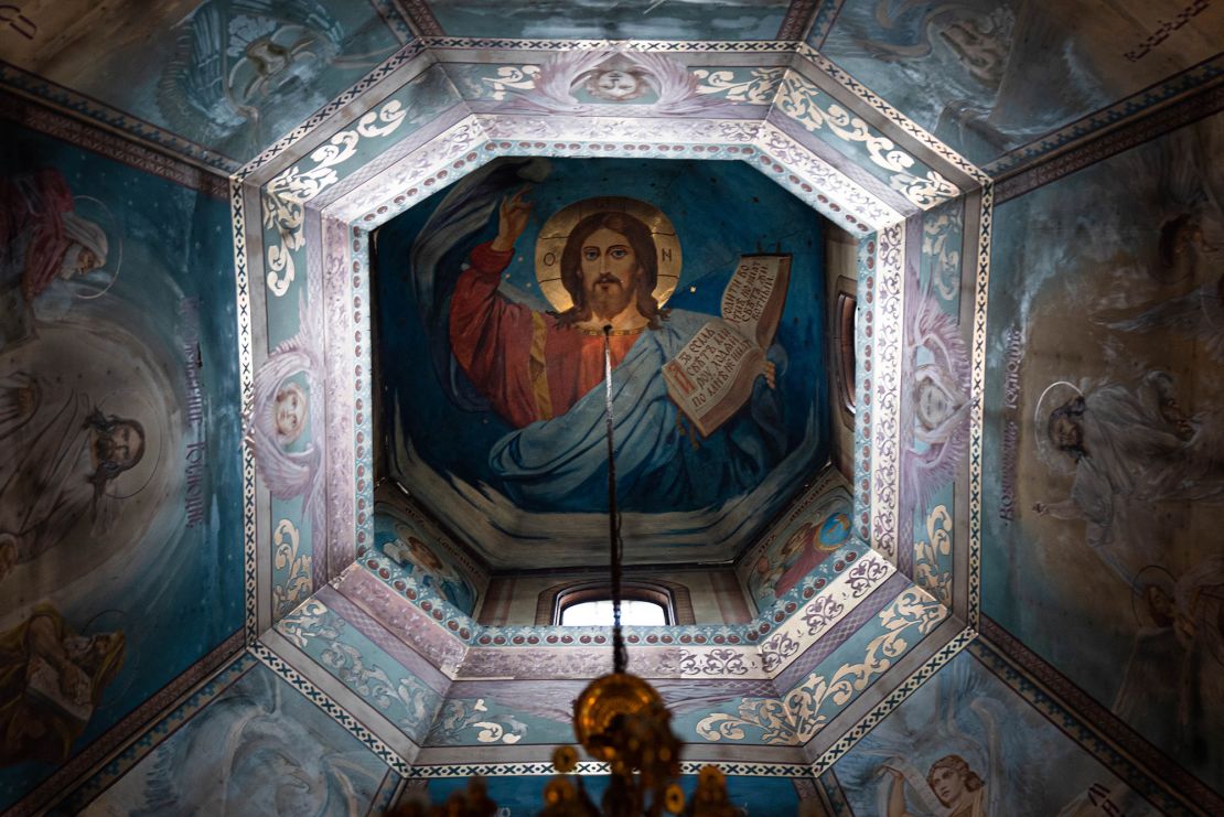 The ceiling of the Church of the Nativity of the Blessed Virgin Mary at Vita Poshtova in Ukraine.