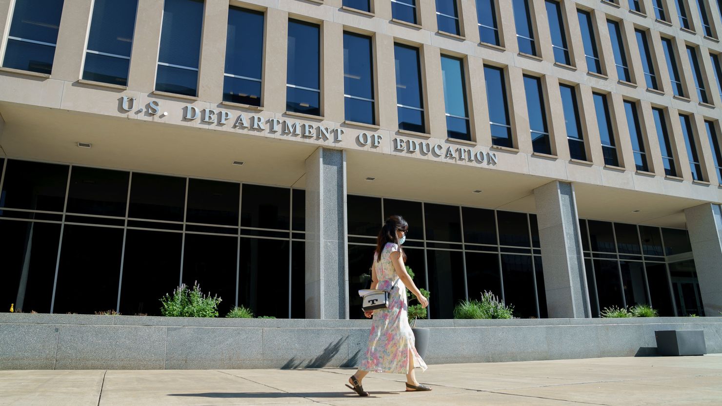 The Department of Education building in Washington, DC, is seen on August 17, 2020. 