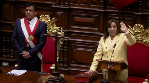 Boluarteattends her swearing-in ceremony in Lima, Peru on December 7.