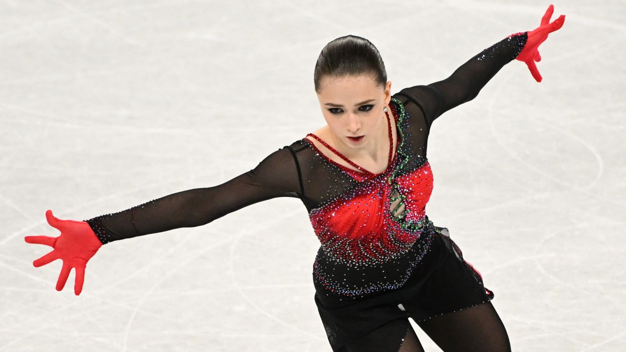 Valieva competes in the women's singles free skating event at last year's Winter Olympics in Beijing.