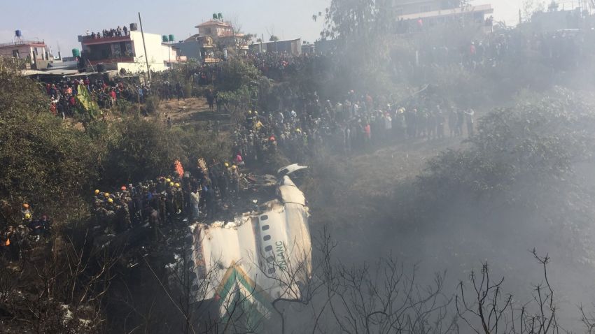 Photo shows a clear shot of the airplane that crashed in Pakharo Nepal