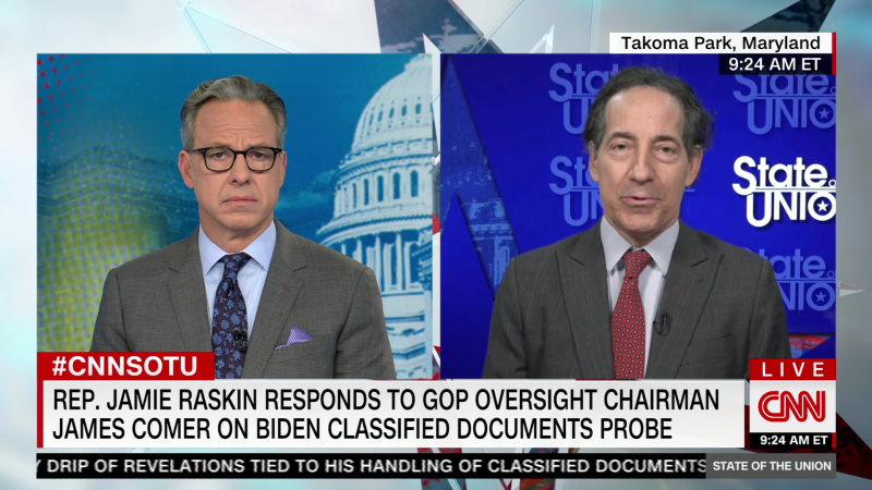 Raskin to GOP: Dems want ‘equal treatment’ for Biden, Trump document probes | CNN Politics