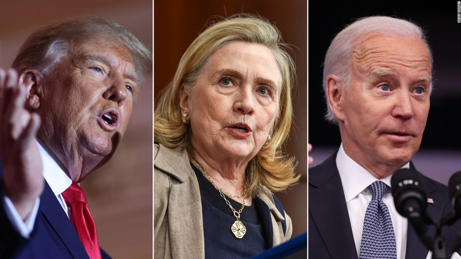 Donald Trump, Hillary Clinton and Joe Biden.