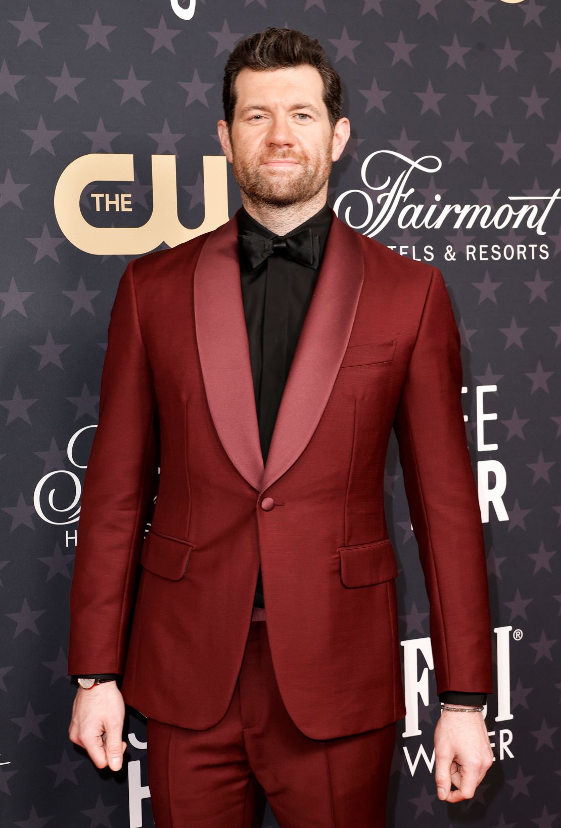Billy Eichner was one of several men to wear a maroon-colored suit to the red carpet. 