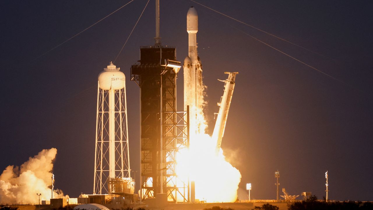 SpaceX's Falcon Heavy rocket takes off from Kennedy Space Center in Florida on January 15.