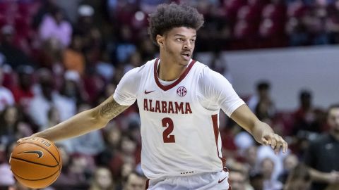 Former University of Alabama forward Darius Miles in a game against Jacksonville State on December 18, 2021.