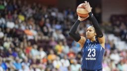 Maya Moore #23 of the Minnesota Lynx in action during the Connecticut Sun Vs Minnesota Lynx, WNBA regular season game at Mohegan Sun Arena on August 17, 2018 in Uncasville, Connecticut. 