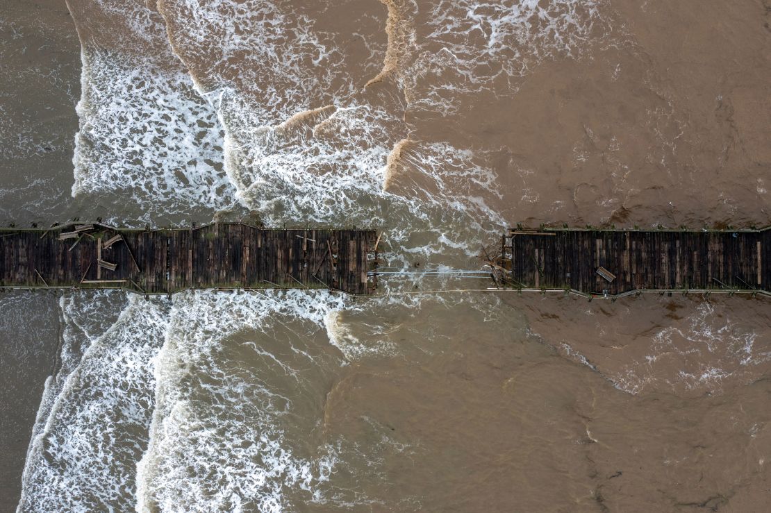 The recent storms have damaged the Capitola Pier in Capitola, California.