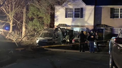 Athens residents who live near the accident site shared photos with CNN that show a power pole snapped in half as well as the 2021 Ford Expedition.