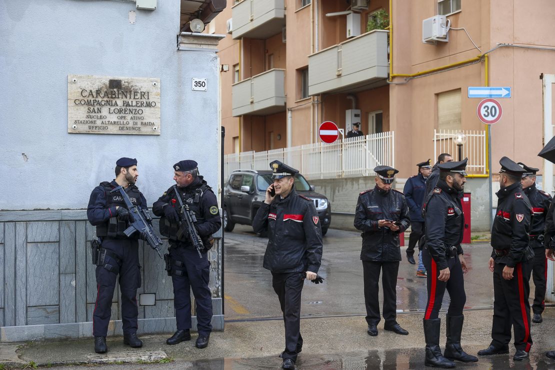 The San Lorenzo Carabinieri police headquarters in Palermo, where Messina Denaro was taken following his arrest 