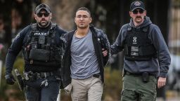 Solomon Pena is taken into custody by Albuquerque police officers on January 16, 2023.